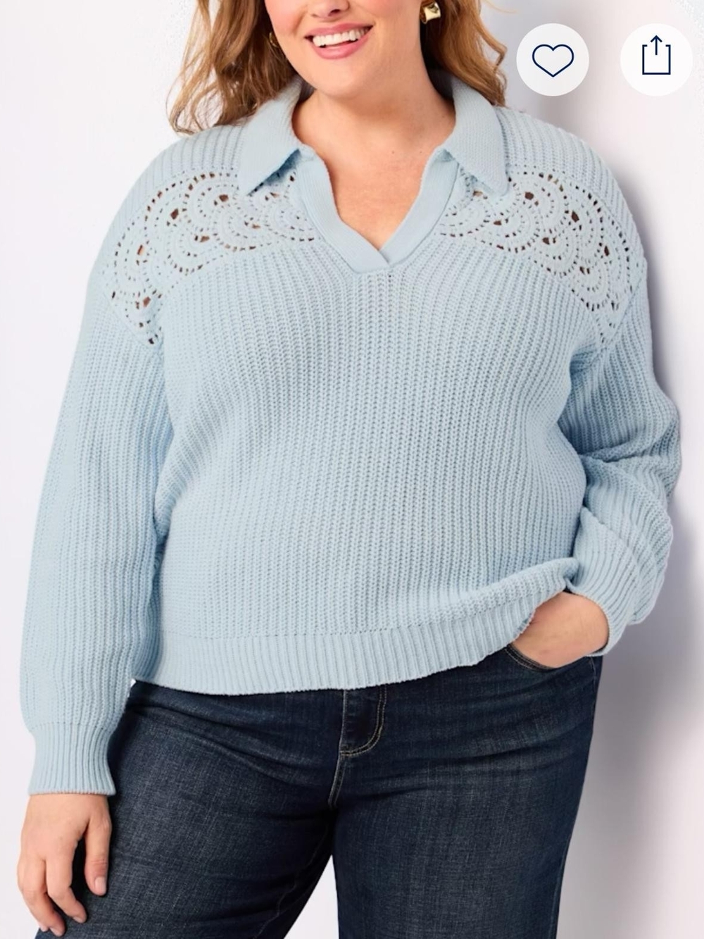 Daniel Rainn Light Blue Collared V-Neck Sweater